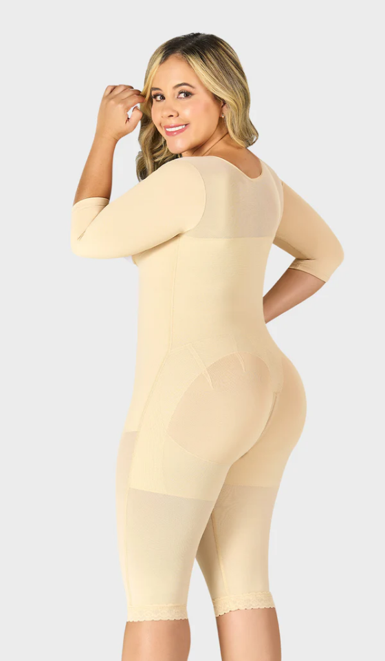 F0074- Faja larga con cobertura en espalda y brazos